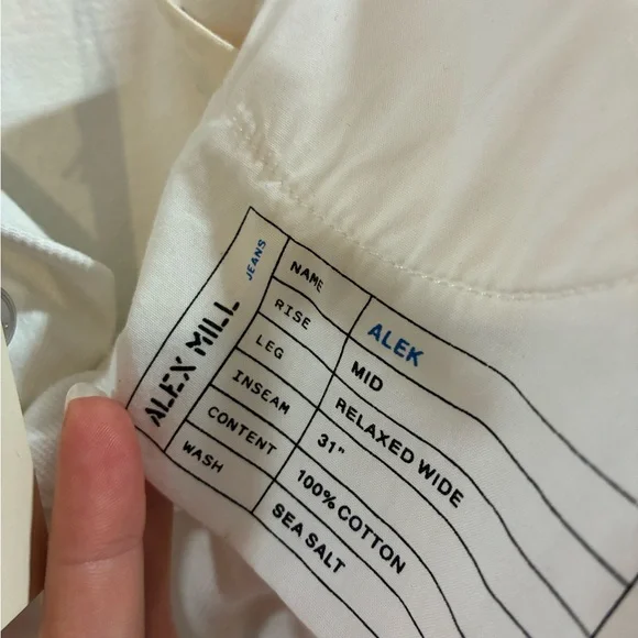 NWT Alex Mill Alex Wide Leg Jean in Sea Salt 25 - Picture 11 of 14